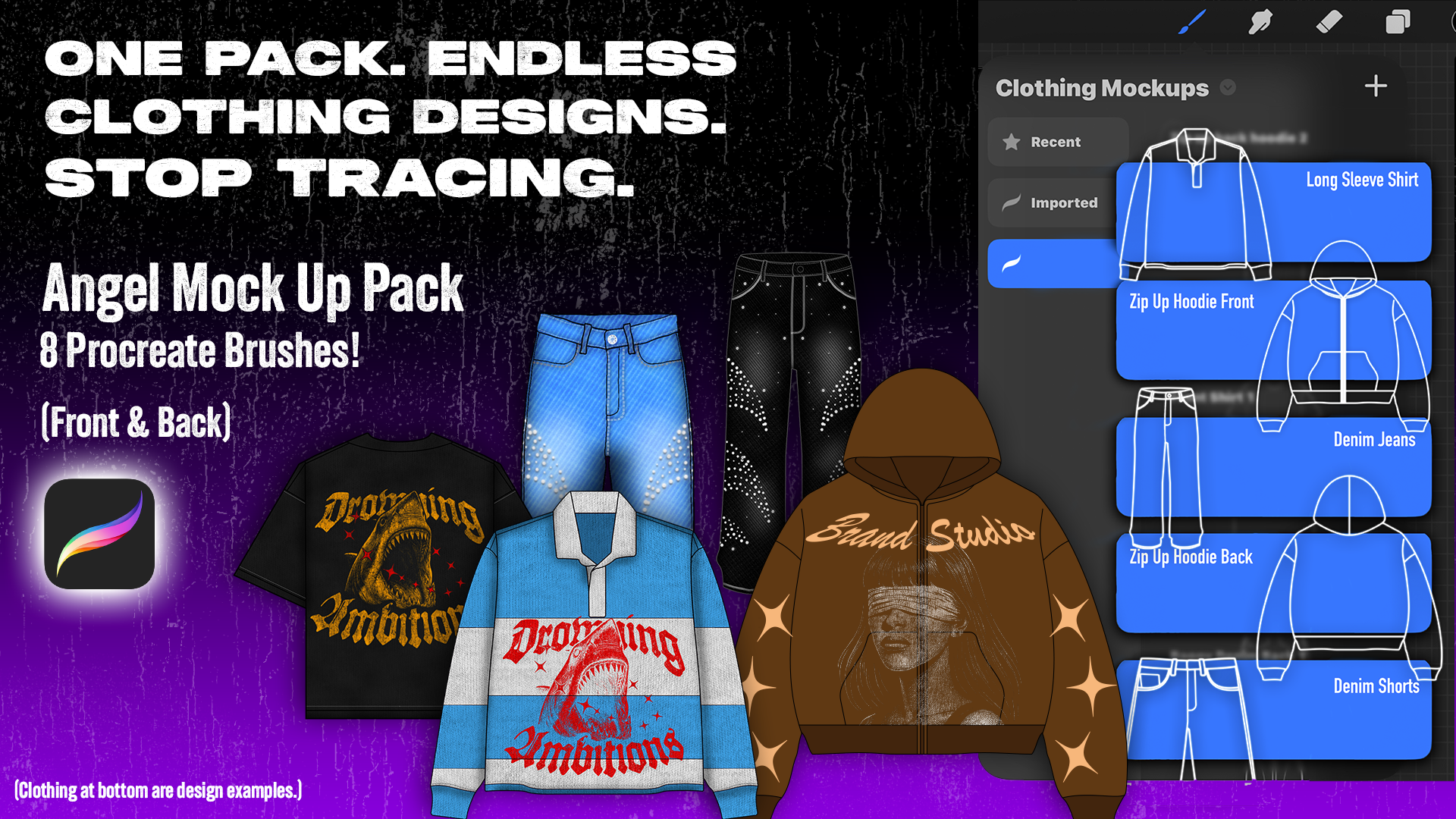 Angel Clothing Mock Up Pack (Procreate)