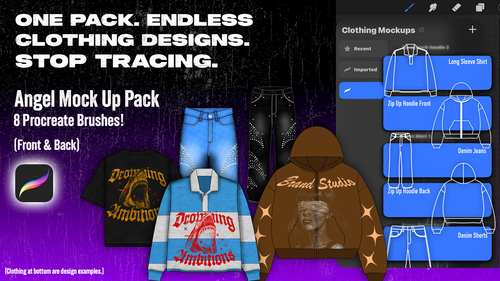Angel Clothing Mock Up Pack (Procreate)