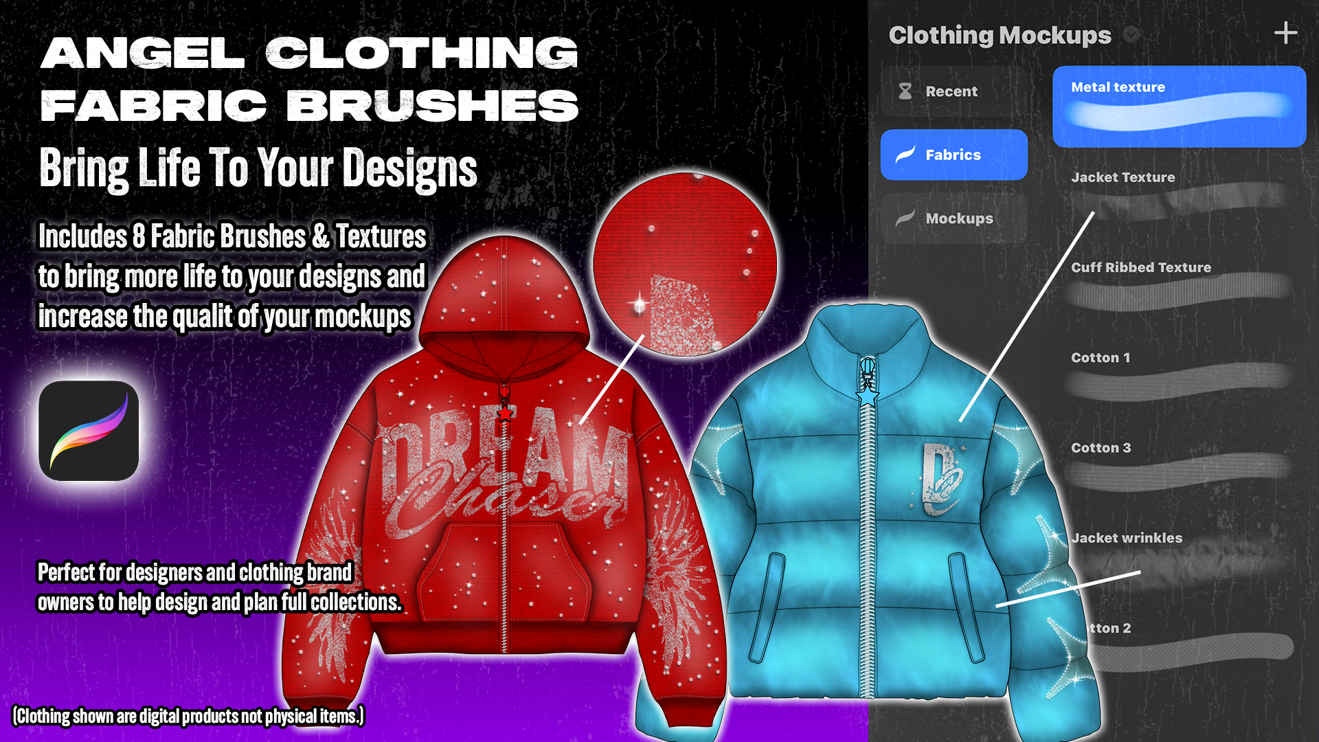 Angel Clothing Fabric Brushes (Procreate)